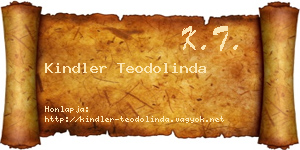Kindler Teodolinda névjegykártya